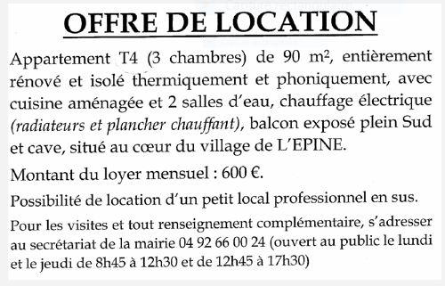 Location appartement